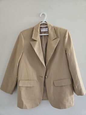 ASOS neutral tan single-button tailored blazer
